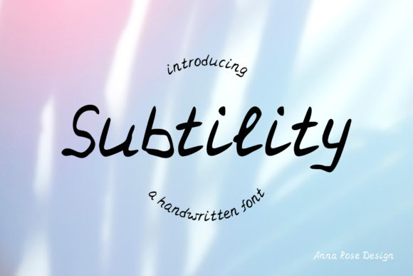 Subtility: A Modern Handwritten Font for Web Design